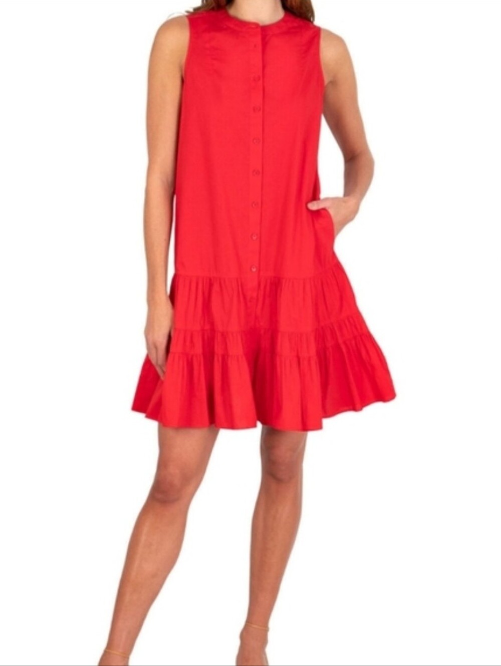 Joie Cotton Sleeveless Tiered Mini Dress Women's Size Medium